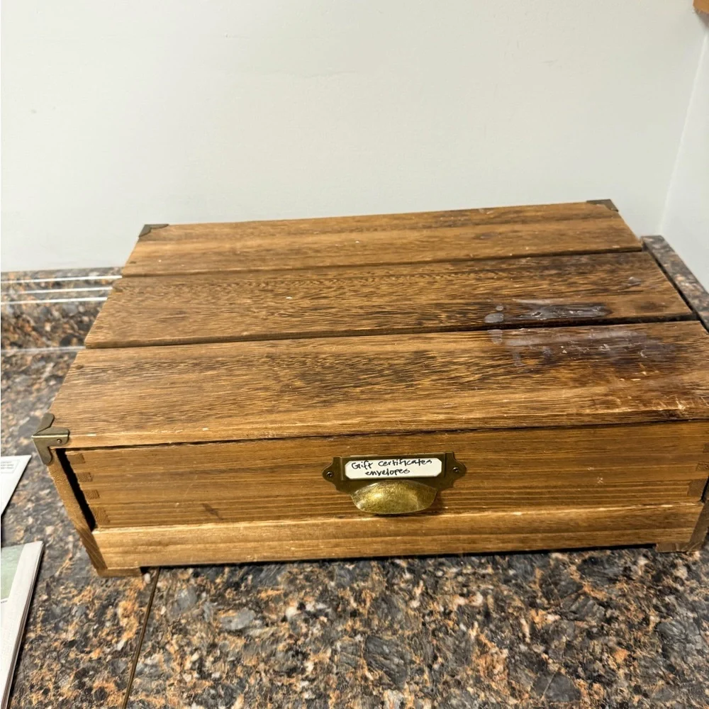 Threshold Wooden Organizer with Brass Handle